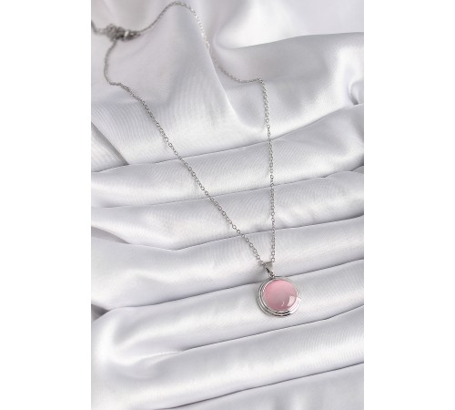 316L Çelik Gümüş Renk Daire Pembe Sedefli Model Kadın Kolye - TJ-BKO9425 316L Çelik Gümüş Renk Daire Pembe Sedefli Model Kadın Kolye - TJ-BKO9425
