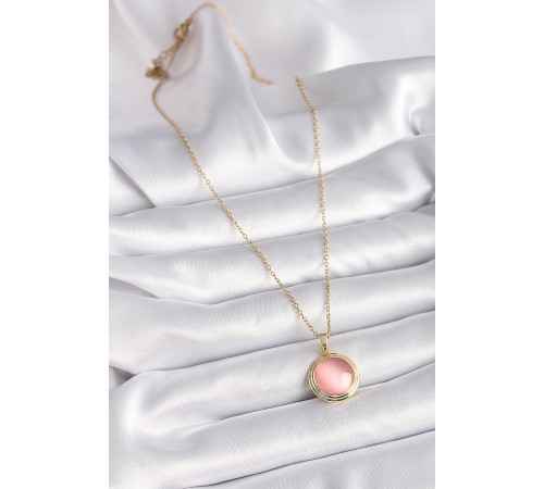 316L Çelik Gold Renk Pembe Sedefli Daire Model Kadın Kolye - TJ-BKO9428 316L Çelik Gold Renk Pembe Sedefli Daire Model Kadın Kolye - TJ-BKO9428