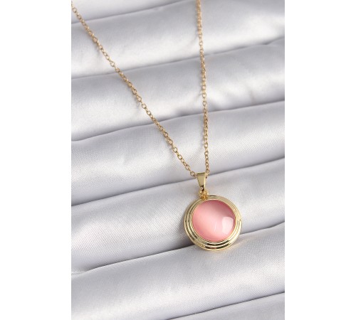 316L Çelik Gold Renk Pembe Sedefli Daire Model Kadın Kolye - TJ-BKO9428 316L Çelik Gold Renk Pembe Sedefli Daire Model Kadın Kolye - TJ-BKO9428
