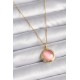 316L Çelik Gold Renk Pembe Sedefli Daire Model Kadın Kolye - TJ-BKO9428