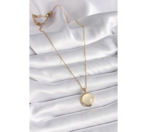 316L Çelik Gold Renk Beyaz Sedefli Daire Model Kadın Kolye - TJ-BKO9429 316L Çelik Gold Renk Beyaz Sedefli Daire Model Kadın Kolye - TJ-BKO9429