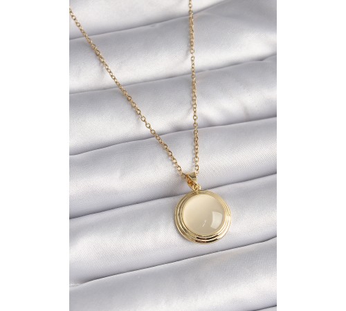 316L Çelik Gold Renk Beyaz Sedefli Daire Model Kadın Kolye - TJ-BKO9429 316L Çelik Gold Renk Beyaz Sedefli Daire Model Kadın Kolye - TJ-BKO9429