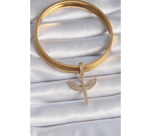 Pirinç Gold Renk Zirkon Taşlı Mikail Model Ajda Charm - TJ-BC1003 Pirinç Gold Renk Zirkon Taşlı Mikail Model Ajda Charm - TJ-BC1003