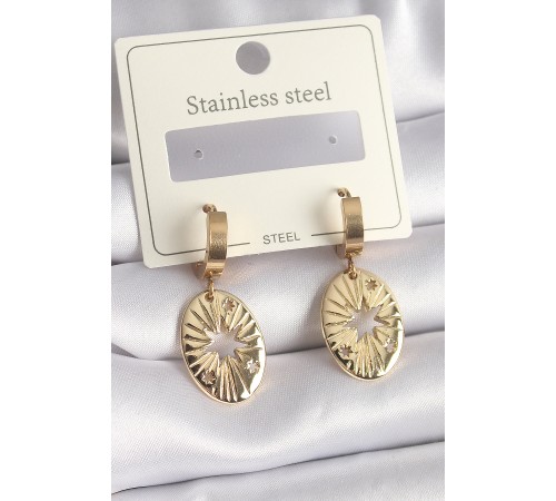 316L Çelik Gold Renk Kutup Yıldız İşleme Kadın Küpe - TJ-BKP9696 316L Çelik Gold Renk Kutup Yıldız İşleme Kadın Küpe - TJ-BKP9696