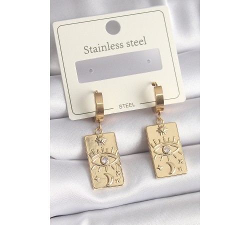 316L Çelik Gold Renk Zirkon Taşlı Göz İşleme Detay Plaka Model Kadın Küpe - TJ-BKP9698 316L Çelik Gold Renk Zirkon Taşlı Göz İşleme Detay Plaka Model Kadın Küpe - TJ-BKP9698