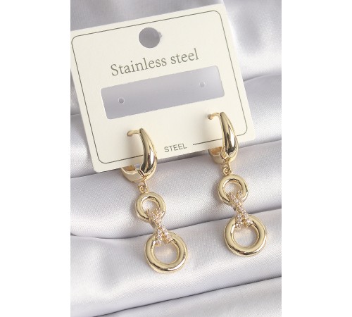 316L Çelik Gold Renk Zirkon Taş Detaylı Sallantı Model Kadın Küpe - TJ-BKP9710 316L Çelik Gold Renk Zirkon Taş Detaylı Sallantı Model Kadın Küpe - TJ-BKP9710