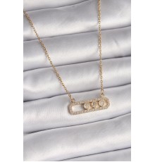 316L Çelik Gold Renk Zincir Zirkon Taşlı Messika Model Kadın Kolye - TJ-BKO9513