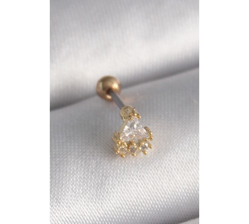 316L Çelik Gold Renk Üçgen Zirkon Taşlı Tragus Piercing - TJ-PR1238 316L Çelik Gold Renk Üçgen Zirkon Taşlı Tragus Piercing - TJ-PR1238