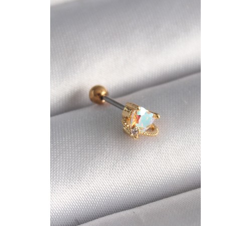 316L Çelik Gold Renk Zirkon Taşlı Kalp Tragus Piercing - TJ-PR1242 316L Çelik Gold Renk Zirkon Taşlı Kalp Tragus Piercing - TJ-PR1242