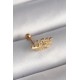 316L Çelik Gold Renk Zirkon Taşlı Dal Tragus Piercing - TJ-PR1258