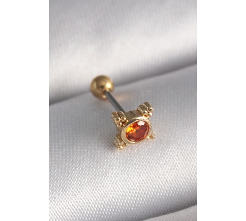 316L Çelik Gold Renk Turuncu Zirkon Taşlı Tragus Piercing - TJ-PR1270 316L Çelik Gold Renk Turuncu Zirkon Taşlı Tragus Piercing - TJ-PR1270