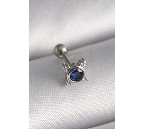 316L Çelik Gümüş Renk Mavi Zirkon Taşlı Tragus Piercing - TJ-PR1271 316L Çelik Gümüş Renk Mavi Zirkon Taşlı Tragus Piercing - TJ-PR1271