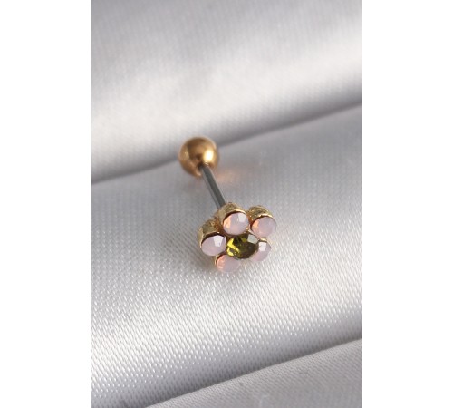 316L Çelik Gold Renk Zirkon Taşlı Çiçek Tragus Piercing - TJ-PR1276 316L Çelik Gold Renk Zirkon Taşlı Çiçek Tragus Piercing - TJ-PR1276