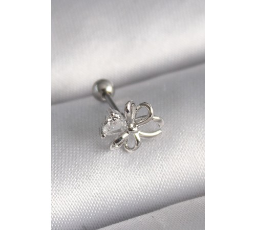 316L Çelik Gümüş Renk Zirkon Taş Detay Kurdele Model Tragus Piercing - TJ-PR1289 316L Çelik Gümüş Renk Zirkon Taş Detay Kurdele Model Tragus Piercing - TJ-PR1289