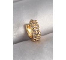 316L Çelik Gold Renk Zirkon Taşlı Tragus Piercing - TJ-PR1304