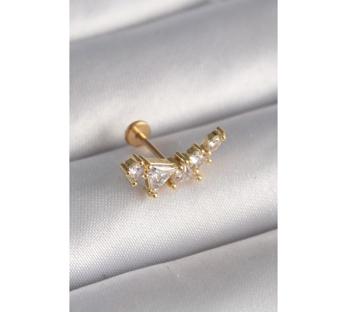 316L Çelik Gold Renk Zirkon Taşlı Tragus Piercing - TJ-PR1336 316L Çelik Gold Renk Zirkon Taşlı Tragus Piercing - TJ-PR1336