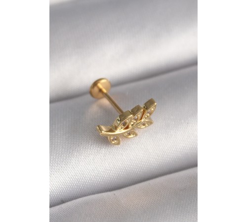 316L Çelik Gold Renk Zirkon Taş Detaylı Yaprak Model Tragus Piercing - TJ-PR1342 316L Çelik Gold Renk Zirkon Taş Detaylı Yaprak Model Tragus Piercing - TJ-PR1342
