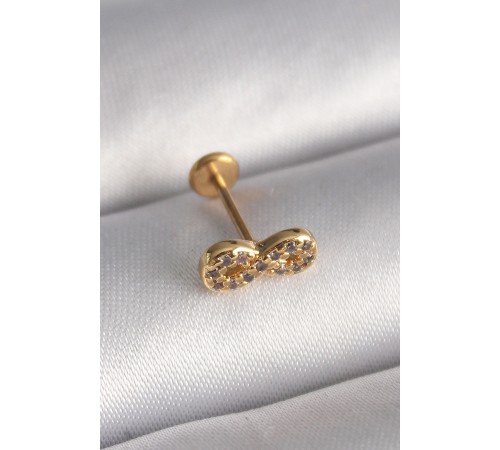 316L Çelik Gold Renk Zirkon Taşlı Sonsuzluk Model Tragus Piercing - TJ-PR1344 316L Çelik Gold Renk Zirkon Taşlı Sonsuzluk Model Tragus Piercing - TJ-PR1344