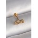316L Çelik Gold Renk Zirkon Taşlı Sonsuzluk Model Tragus Piercing - TJ-PR1344