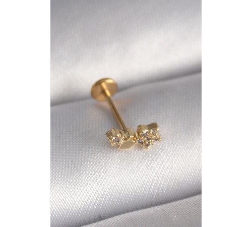 316L Çelik Gold Renk Zirkon Taşlı Yıldız Model Tragus Piercing - TJ-PR1352 316L Çelik Gold Renk Zirkon Taşlı Yıldız Model Tragus Piercing - TJ-PR1352
