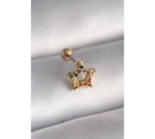 316L Çelik Gold Renk Renkli Zirkon Taşlı Yıldız Model Tragus Piercing - TJ-PR1354 316L Çelik Gold Renk Renkli Zirkon Taşlı Yıldız Model Tragus Piercing - TJ-PR1354