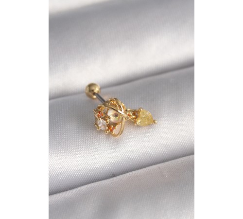 316L Çelik Gold Renk Zirkon Taşlı Sallantı Kalp Detay Tragus Piercing - TJ-PR1360 316L Çelik Gold Renk Zirkon Taşlı Sallantı Kalp Detay Tragus Piercing - TJ-PR1360