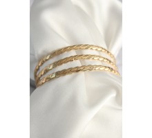 316L Çelik Gold Renk Burma Ajda Model Kadın Bileklik - TJ-BB6484
