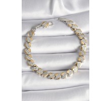 Pirinç Mix Renk Kalp Model Zirkon Taşlı VIP Seri Kadın Bileklik - TJ-BB6494