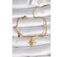 316L Çelik Gold Renk Kutup Yıldız Model Kadın Bileklik - TJ-BB6500