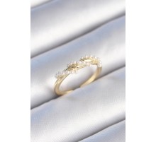 Pirinç Gold Renk Sarmal İnci Model Kadın Yüzük - TJ-BYK3436