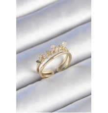 Pirinç Gold Renk Zirkon Taşlı Kelebek Model Kadın Yüzük - TJ-BYK3466