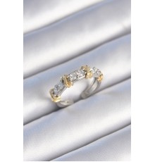 Pirinç Gümüş Renk Zirkon Taşlı XOXO Model Ayarlamalı Yüzük - TJ-BYK3477