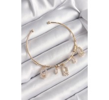 Pirinç Gold Renk Zirkon Taşlı Messika Model Kadın Bileklik - TJ-BB6569