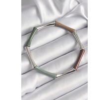 Pirinç Mix Renk Akrilik Lastikli Bambu Model Kadın Bileklik - TJ-BB6570