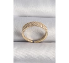 Pirinç Gold Renk Zirkon Taşlı VIP Seri Kadın Yüzük - TJ-BYK3506