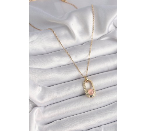 316L Çelik Gold Renk Pembe Kedi Göz Model Kadın Kolye - TJ-BKO9611 316L Çelik Gold Renk Pembe Kedi Göz Model Kadın Kolye - TJ-BKO9611