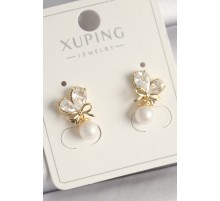 Pirinç Gold Renk Zirkon Taşlı Düğüm Model Xuping Kadın Küpe - TJ-BKP9921