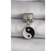 316L Çelik Gümüş Renk Sallantı YinYang Model Nomination Charm - TJ-BC1111