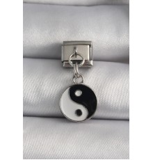 316L Çelik Gümüş Renk Sallantı YinYang Model Nomination Charm - TJ-BC1111