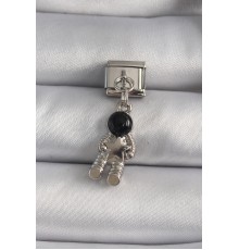 316L Çelik Gümüş Renk Sallantı Astronot Model Yıldız Detay Nomination Charm - TJ-BC1112