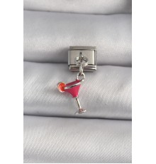 316L Çelik Gümüş Renk Sallantı Kokteyl Model Nomination Charm - TJ-BC1115