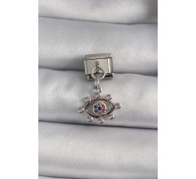 316L Çelik Gümüş Renk Zirkon Taşlı Göz Model Nomination Charm - TJ-BC1127