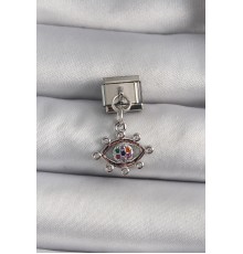 316L Çelik Gümüş Renk Zirkon Taşlı Göz Model Nomination Charm - TJ-BC1127