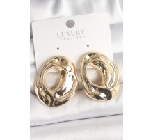 Pirinç Gold Renk Kemik Halka Model Kadın Küpe - TJ-BKP10043