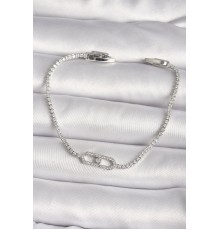 Pirinç Gümüş Renk Zirkon Taşlı Messika Model Kadın Bileklik - TJ-BB6618