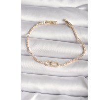 Pirinç Gold Renk Zirkon Taşlı Messika Model Kadın Bileklik - TJ-BB6619
