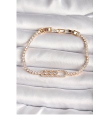 Pirinç Gold Renk Su Yolu Zirkon Taşlı Messika Model Kadın Bileklik - TJ-BB6629