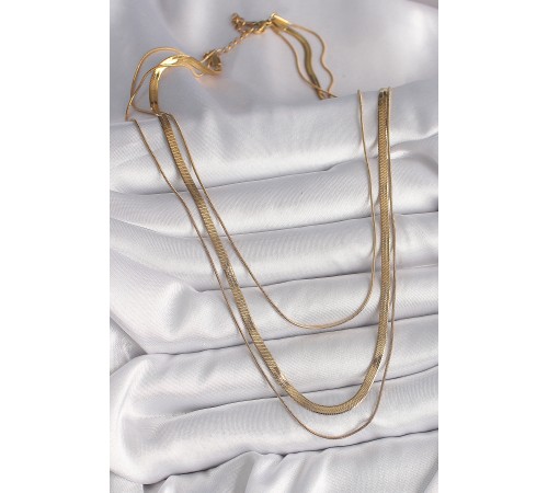 316L Çelik Gold Renk 3'Lü İtalyan Zincir Model Kadın Kolye - TJ-BKO9739 316L Çelik Gold Renk 3'Lü İtalyan Zincir Model Kadın Kolye - TJ-BKO9739