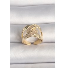 Pirinç Gold Renk Ayarlanabilir Zirkon Taşlı Kadın Yüzük - TJ-BYK3602