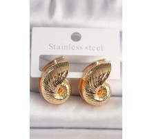 Pirinç Gold Renk Salyangoz Kabuğu Model Kadın Küpe - TJ-BKP10144